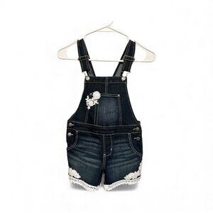 Jordache Dark Blue Overalls with White Lace Girls 6/6X